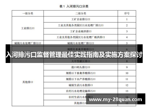 入河排污口监督管理最佳实践指南及实施方案探讨